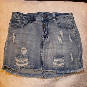 mini denim skirt